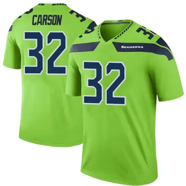 Limited Men's Chris Carson Silver Jersey - #32 Football Seattle Seahawks  100th Season Inverted Legend Size 40/M